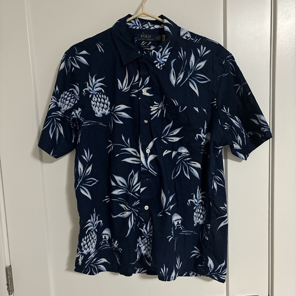 light ralph lauren shirt with white pineapples prints - Picture 1 of 6